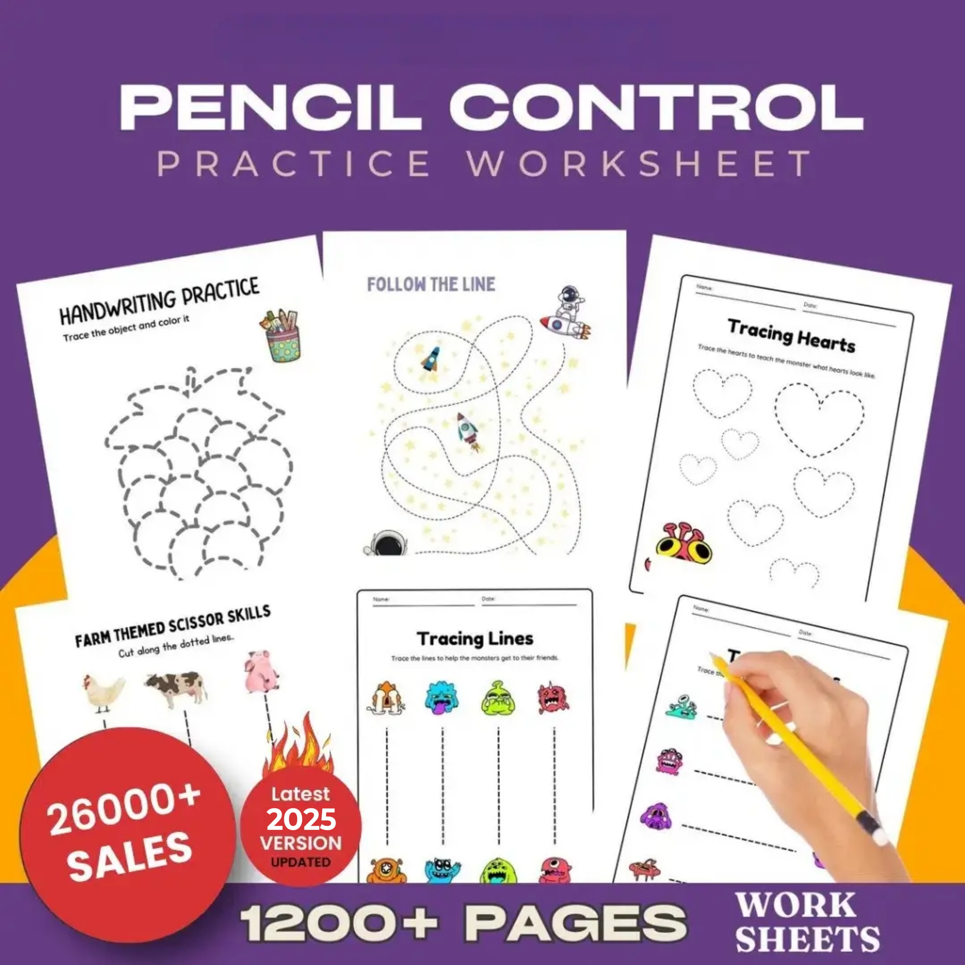 1200+ Pencil Control Tracing Worksheets