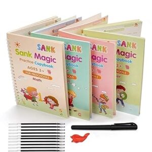 Sank Magic Practice Copybook, (4 BOOK +1 PEN + 10 REFILL)